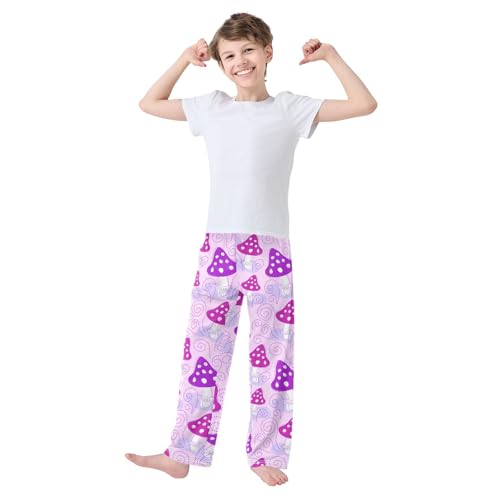 Purple Mushrooms Boys Pants for Kids Jogger Pants with Pockets S-XL2
