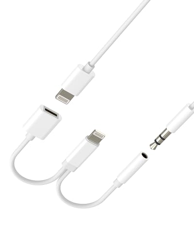 Ya en manzanajugosa.com: Adaptador Lightning a Jack 3.5mm AUX Audio(2 en 1)para iPhone 14 Auriculares Adapter Auxiliar Cable Cargador Conector para Apple Coche Accesorios para iPad Charger Doble Clavija Headphones Convertidor