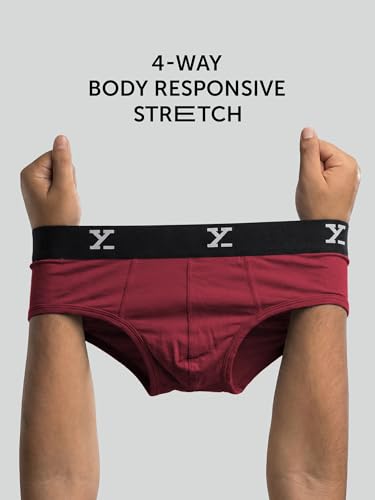 Image of XYXX Men's Ace Micromodal Regular Fit Solid Antimicrobial Briefs with No Marks Waistband (Pack of 2)