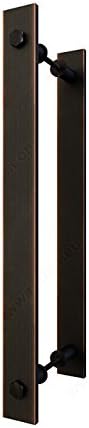 Barn Door Handle, Back-to-Back Rustic Style - 2462070202BORB - Finish Brushed Oil-Rubbed Bronze, Material Steel, Application Sliding Door, Hinge Door