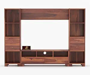 Craft King Sheesham Wood Wardrobe for Bedroom | Wooden Door Clothes Cupboard | Solid Wood Almirah with Drawers & Multiple Shelves Storage (Design 5)