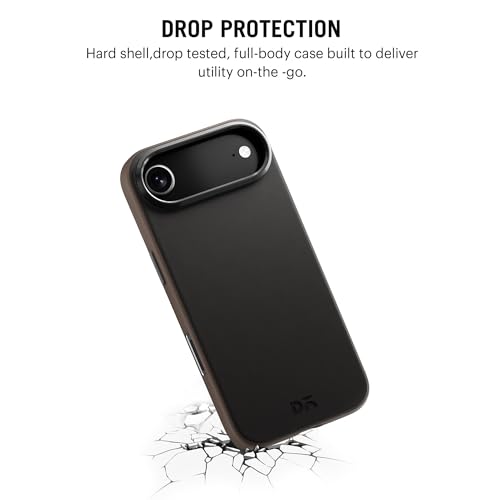 Image of DailyObjects Leatherite Case for iPhone Air Compatible with MagSafe Wireless Charging | Black-Beige Hybrid Magnetic Back Cover