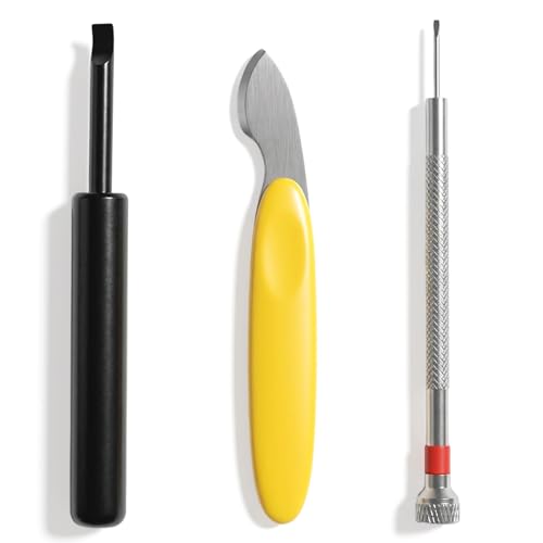 Jxiwfvl 3 PCS Watch Back Remover Tool Watch Battery Replacement Tool Kit, Watches Case Opener Pry Bar Battery Replacement Repair Kit