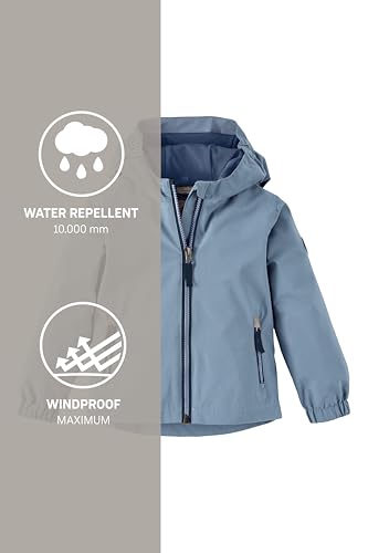 first instinct by killtec Unisex Baby Fios 10 Mns Jckt Funktionsjacke Regenjacke Mit Kapuze, Hell Denim, 98-104 EU