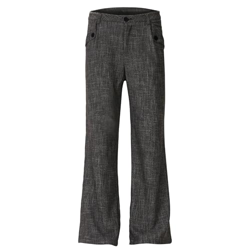 Pantalon décontracté ample à boutons style vintage masculin gris