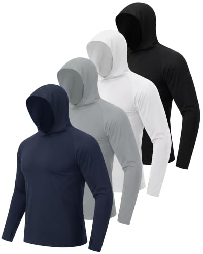 4 Pack Sun Hoodie for Men UV UPF 50+ Lightweight Fishing Shirts Rash Guard - image 1