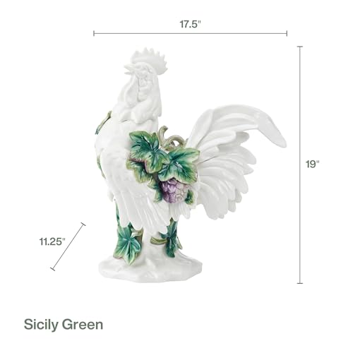 Fitz-and-Floyd-Ceramic-Rooster-Figurine-Sicily-Green-19-Inch Fitz and Floyd Ceramic Rooster Figurine Sicily Green 19 Inch