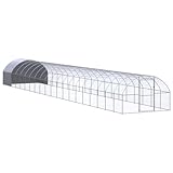 vidaXL Gallinero de Exterior de Acero Galvanizado 3x20x2 m Jaula Gallinas