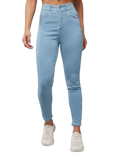 Image of Dolce Crudo Women's Skinny Fit High Rise Cropped Length Stretchable Denim Jeans
