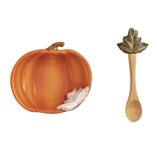 Mud Pie Thanksgiving Orange Pumpkin Dip Bowl Set