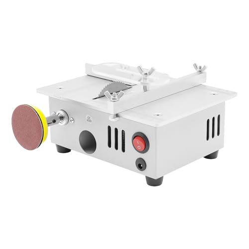 Mini sega circolare da tavolo con 4 lame, portatile, multifunzione, alimentatore di rete regolabile, 0,1-15 mm, altezza regolabile per progetti fai da te