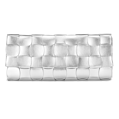 CHUNLI Woven Evening Clutch Purses for Women, PU Crossbody Shoulder Purse Handbag for Evening, Formal Events, Wedding, Party