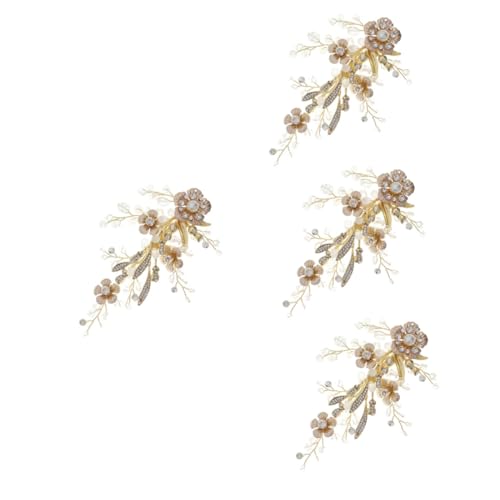 Épingle à cheveux de mariée strass dorée barrette fleur