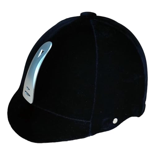 Ronyme Casco para Equitación Protector para Jinetes Sombrero para Montar Gorro Liviano Ajustable con Material PP Y Tela de Terciopelo Función, Negro Plateado