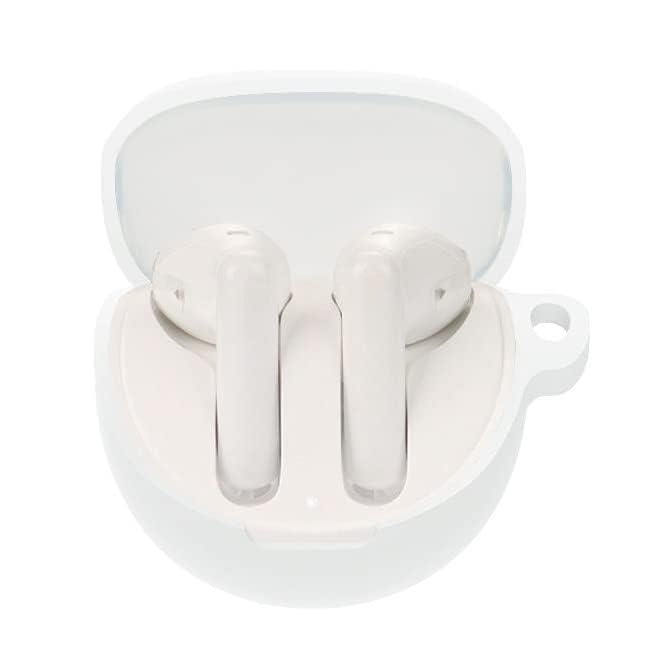 Image of Amazon Basics Case for Oppo Enco Air 3, Silicone Soft TWS Pouch with Hook, 360 Full Shock-Absorbing Protection (White) (Cover Only)