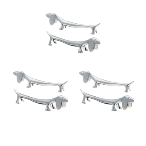 6Pack Puppy Chopstick Holder, Chopsticks Rest Little Dog, Dachshund Knifes Rest Stainless Steel Fork Stand Spoon Tableware Rack Holder Utensil Cutlery Stand Table Dinning Tool Kitchen Gadgets