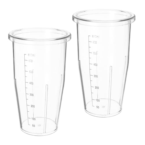 JECOMPRIS Vasos Mezcladores de Plástico Graduados 650 Ml para Licuadora, 2 Piezas de Repuesto Compatibles con Varios Modelos, Tazas para Batidos y Jugos con Medición Precisa, Accesorio