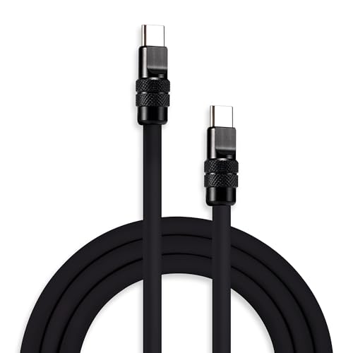 Image of chubbycable Black Chubby - Special Black Samurai Edition Silicone USB C Cable Durable 240W Fast Charging Cable Phones Tablets Power Bank Charger Cord, Type C to Type C, 0.32FT