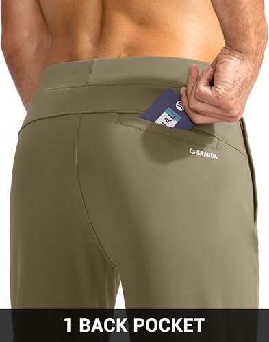 Image of G Gradual Men's Golf Joggers Pants with Zipper Pockets Stretch Sweatpants Slim Fit Track Pants Joggers for Men Work Running