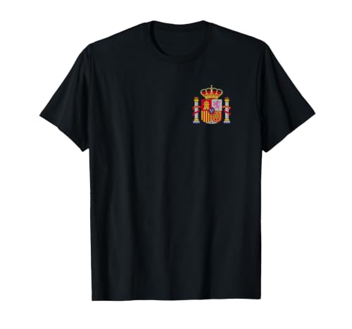 Spain Espana Madrid Mallorca Barcelona Sevilla Coat of arms T-Shirt, Men, Black, 3X-Large