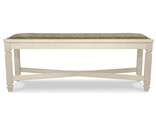 Signature Design by Ashley Bolanburg Upholstered Dining Bench, 50", White - image 8