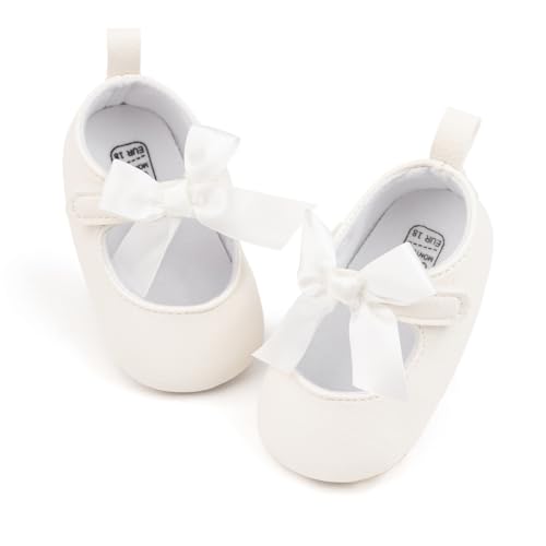 ohsofy Baby Girls Mary Jane Flats Bowknot Non Slip Soft Sole Ballet Shoe Princess Wedding Party...