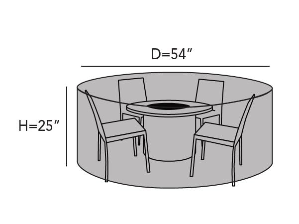 Covermates Round Firepit/Chair Set Cover - Weather Resistant Outdoor Cover, Heavy Duty Table and Chair Cover Set for Fire Pit, Prestige 900D Polyester, Round 54DIAMETER x 25H, Clay
