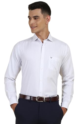 Image of Allen Solly Men's Striped Formal Shirt | Classic Fit | Crisp Tailored Look | Office, Business & Workwear