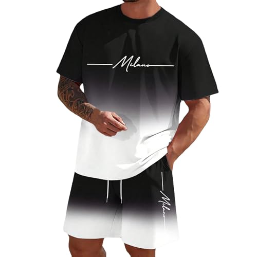 Ensemble homme été ample avec t-shirt et short baggy chic
