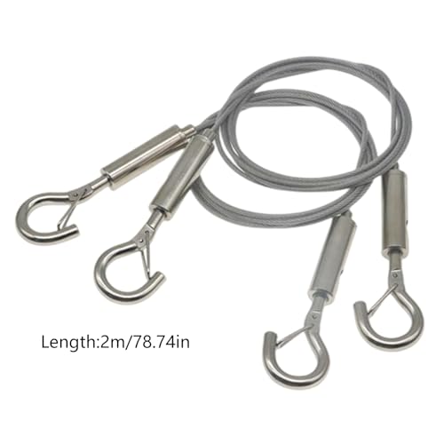 Image of 2pcs Adjustable Picture Hanging Wire Stainless Steel Heavy Duty Wire Rope for Hanging Hardware Holds Up to 66lbs