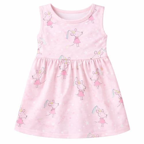 Image of EIO Girls Cotton Frock Dress Combo Pack | Multicolor Printed Knee Length Casual Dresses for Kids | Soft & Breathable Summer Wear Outfit