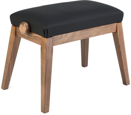 K&M 13940 European Beech Piano Bench - Walnut with Black Seat Cover
