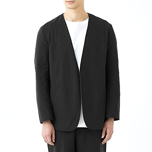 ジャケット メンズ ノーカラー 夏 春夏 ビジネス カジュアル ストレッチ 接触冷感 KLON ブラック 黒 S 01 CHRONE borderless no-collar jacket -male-
