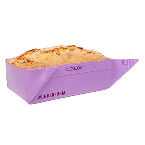 coox Wunderform Basic MQ in donkerrood, de eerste opvouwbare bakvorm, ruimtebesparende bak- en ovenschaal van siliconen, BPA-vrij