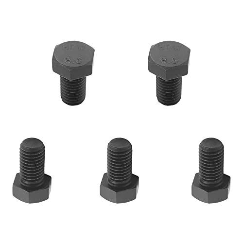 Image of Carbon Steel Hex Screw Bolts Hex Drive Fastener Rustproof Fully Threaded Metric Cap Bolts Black M14x25mm 5Pcs