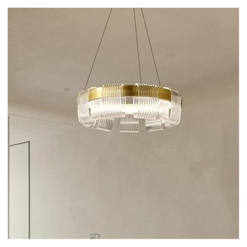 Chandelier LED en cercle doré de 40cm pour illuminer chaleureusement votre salle à manger