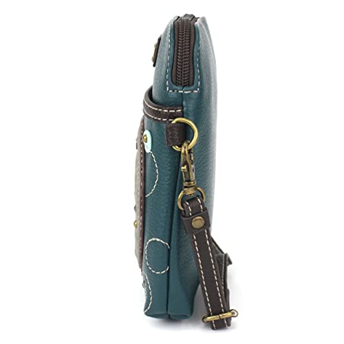 Image of CHALA Ocean Collection Cell Phone Crossbody Purse-Women PU Leather /Canvas Multicolor Handbag with Adjustable Strap