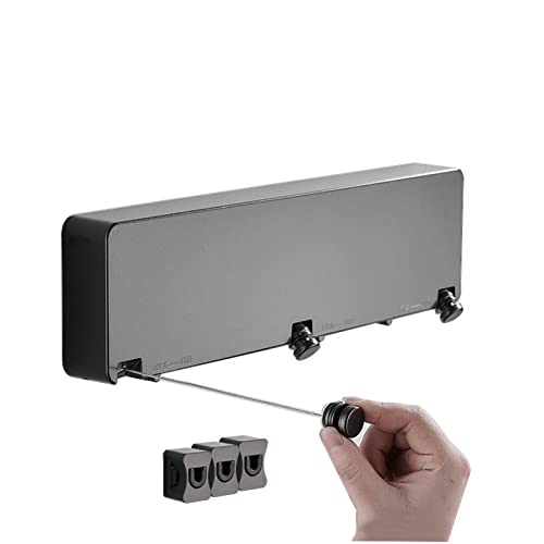 Laundry Rack, Wall-Mounted Retractable Clothesline, Indoor Outdoor Heavy Duty Stainless Steel Line Wall Mounted Laundry Line for Bathroom Hotel Style Clothesline (3 Rails / 1-6 M Retractable)