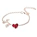 YYZLL Élégant Rose Rouge Rose Chaîne Bracelet Charme Tempérament Fleur Bracelet Alliage Bracelets Bijoux Accessoires,Or Rose