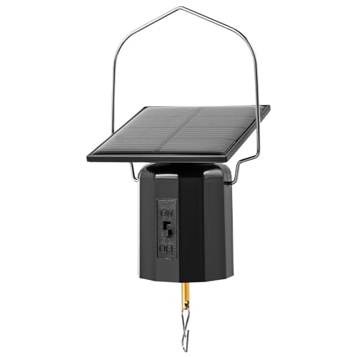 NEMTMCUA Solar Powered Wind Spinner, Round, Black, Metal, Decorative, Wind Spinner