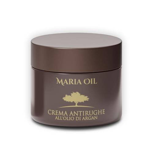 Maria Oil Crema Hidratante Facial ARGAN - Crema Antiarrugas con Hidratación Profunda, Antioxidante, Regeneradora, Natural, Sin Parabenos, No Comedogénica, Textura Ligera, Protección UV, Nutritiv