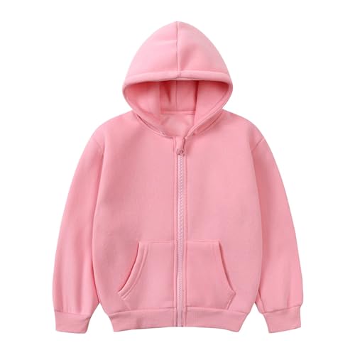 Girls & Boys Sherpa Hoodies Kids Fuzzy Fleece Zip Up Hooded Sweatshirts Cozy Warm Casual Track Jacket with Pockets