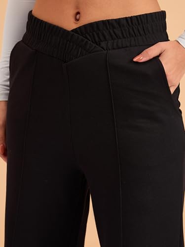 Image of barcino Black Terry V-Shape Waistband Track Pants