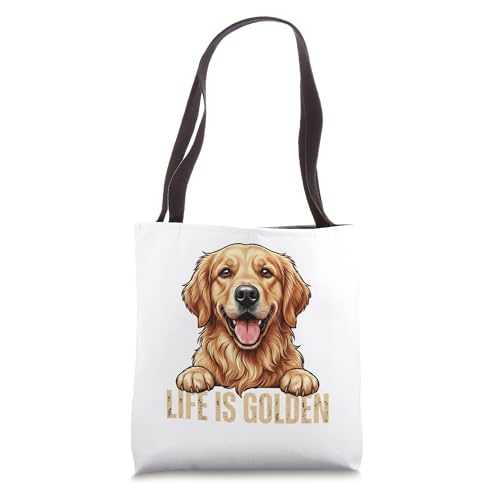 Golden Retriever Life Is Golden Dog Mom Dad Tote Bag