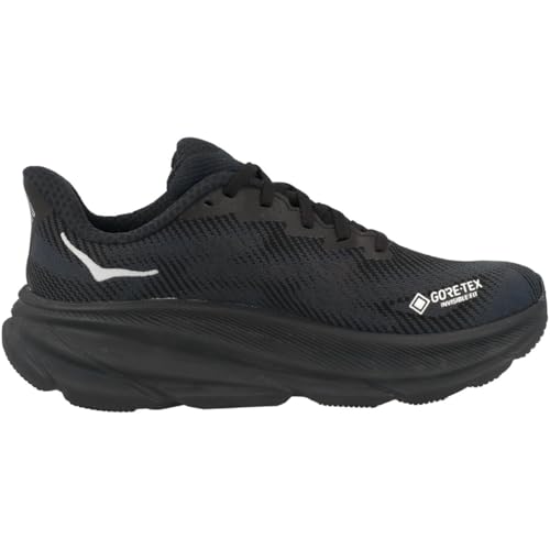 Hoka Women's Clifton 9 GTX Sneaker, Black/Black 1, 8.5