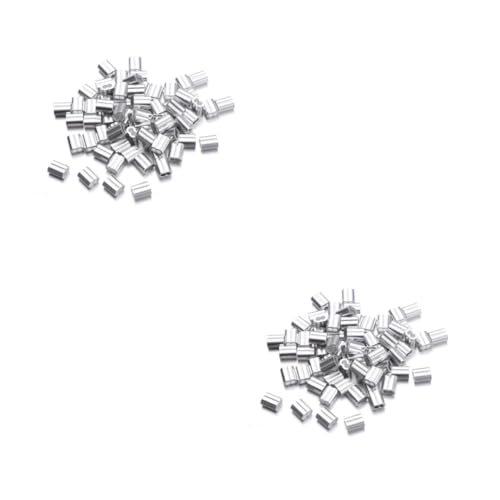 Cabilock 200pcs Wire Rope Steel Joint Loop Aluminum Crimping Sleeve Loop for Clamping