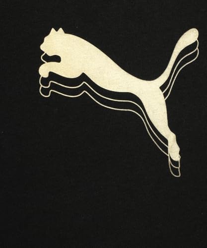 Image of PUMA , Girls, ESS METALLIC Knotted Tee, Black-Metallic gold, 11-12Y (68641951)