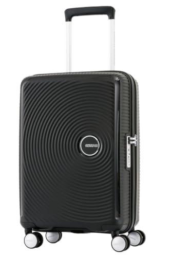 American Tourister Curio (Soundbox) Suitcase, Cabin Size 55 cm / 20 inch, 4 Spinner Wheels, Hard Top, Polypropylene, Black|DuoSaf™ Zipper|TSA 008-3 Years International Warranty