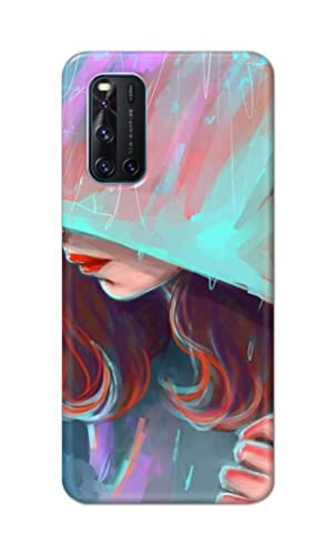 Image of PRINTFIDAA Pretty Woman Under The Umbrella Painting Printed Designer Hard Case for Vivo V19 Back Cover -(e) RPM1007