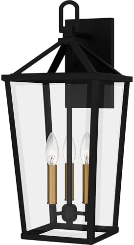 Quoizel Hull 3-Light Matte Black Outdoor Wall Lantern